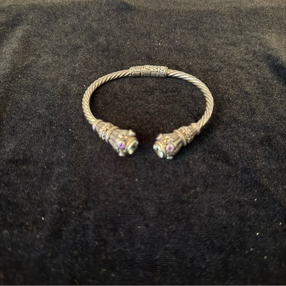 Elegant Silver and Purple Women's Bracelet